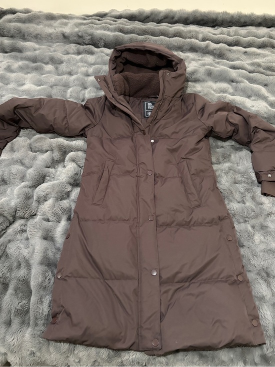 Mondetta Jackets & Blazers - Mindetta Outdoor Project Long Puffer Coat with Hood - Brown - Small